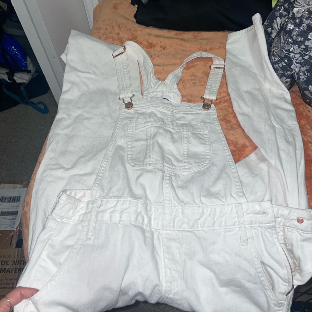 White Denim Overalls